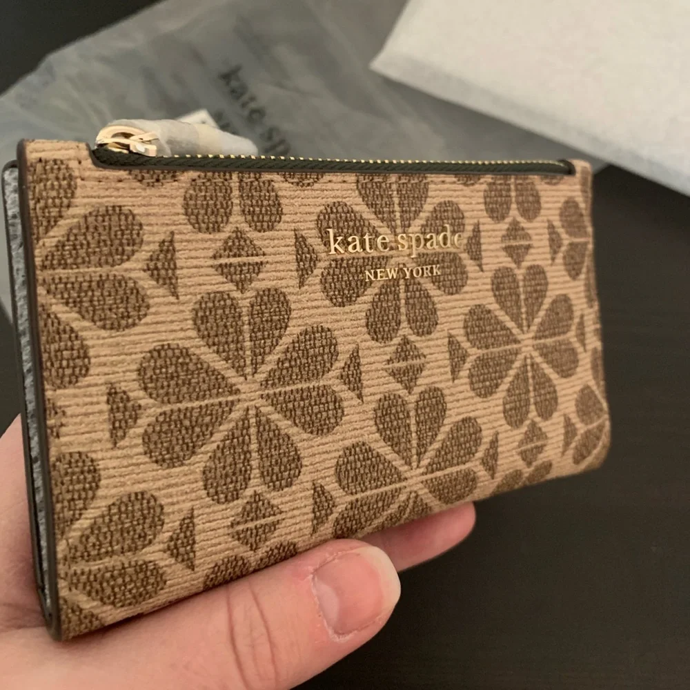 Kate Spade Spade Flower Coated Canvas Small Slim Bifold Wallet